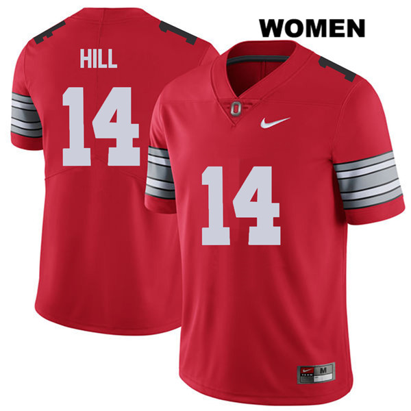Ohio State Buckeyes Women's K.J. Hill #14 Red Authentic Nike 2018 Spring Game College NCAA Stitched Football Jersey MI19F27DV